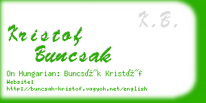 kristof buncsak business card